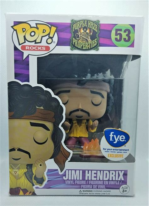 Nib Funko Pop Rocks Jimi Hendrix Burning Guitar Fye Exclusive