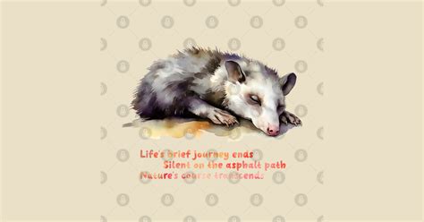 Dead Roadkill Opossum Possum Haiku Internet Meme - Possum - T-Shirt ...