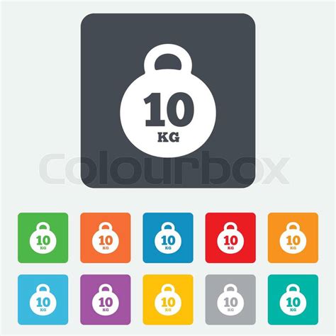 Weight sign icon. 10 kilogram (kg). ... | Stock Vector | Colourbox