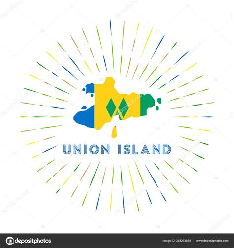 Union Island Sunburst Badge Island Sign Map Union Island Saint Stock ...