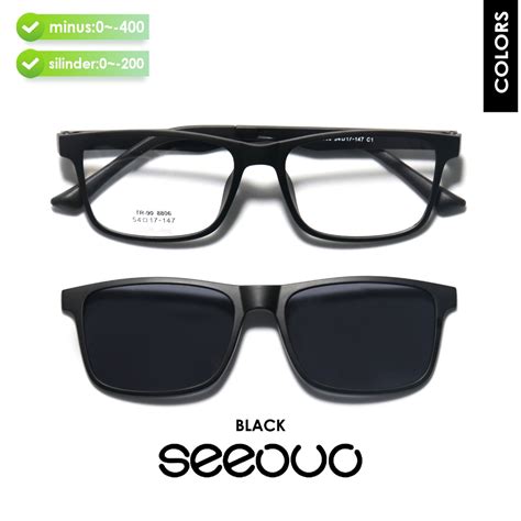 Jual Seeouo Kacamata Clip On In Style Unisex Polarized Free Lensa