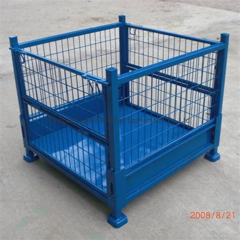 Folding Stackable Heavy Duty Steel Wire Mesh Pallet Stillage China