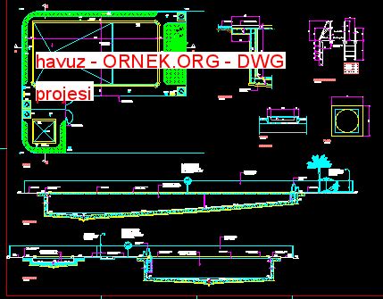 Havuz Dwg Projesi Autocad Projeler