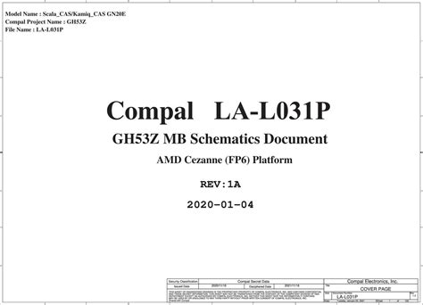 ACER NITRO AN517 41 COMPAL LA L031P GH53Z REV1A SCHEMATIC For 6 63 In