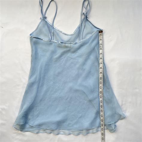 Vintage Blue Sheer Lingerie Slip Dress Vintage Depop