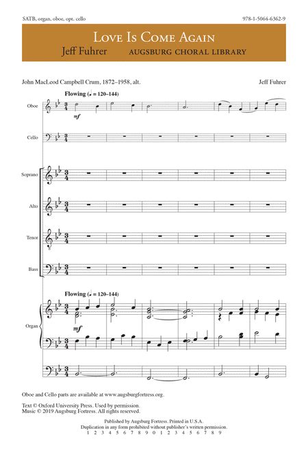 Love Is Come Again 4 Part Sheet Music Sheet Music Plus