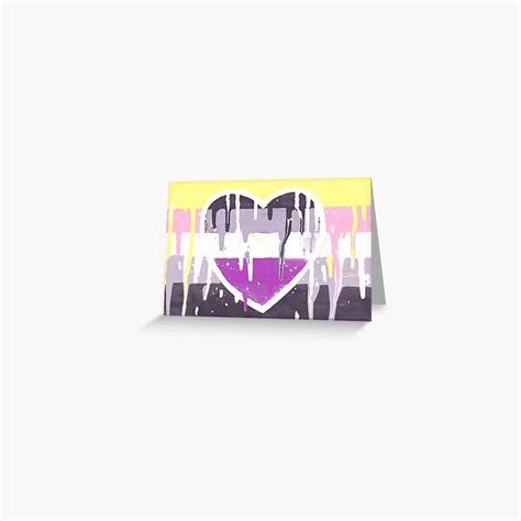 Queerplatonic And Asexual Painted Pride Flag Greeting Card For Sale By