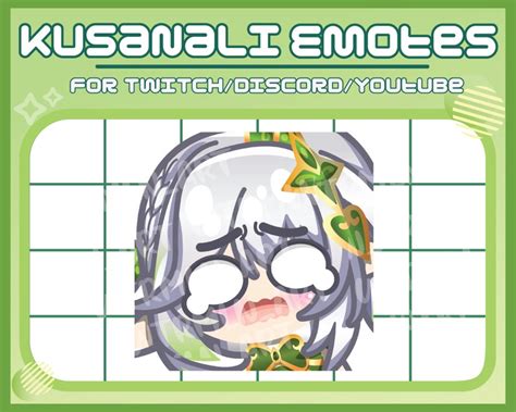 Chibi Twitch Emote Genshin Impact Kusanali Crying Sob Sad Etsy Hong Kong