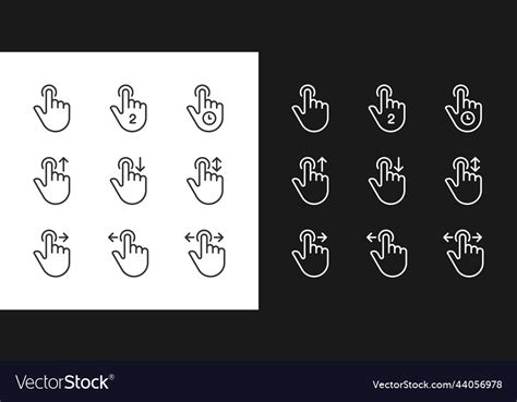 Touchscreen Control Pixel Perfect Linear Icons Vector Image