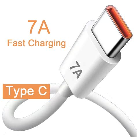 7a 100w Usb Type C Super Fast Charge Cable For Huawei P40 P30 Fast