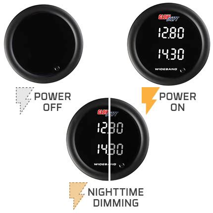 Glowshift Gauges Black Color Dual Digital Wideband Air Fuel Ratio