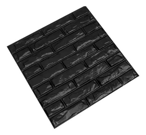 Panel Pared Pvc Ladrillo Negro 3d Decoform 50x50cm 10 Piezas Meses