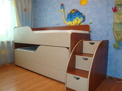 Выдвижные кровати для двоих детей. Особенности и фото интерьеров