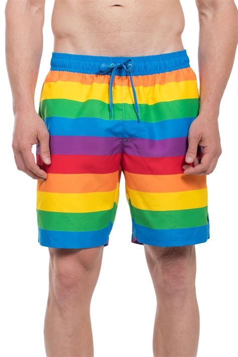 These Rainbow Swim Trunks Are Sure To Brighten Up Your Pool And Beach