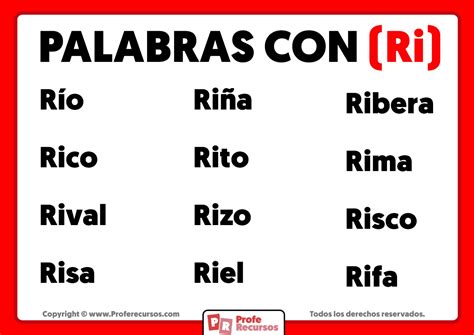 Palabras Con Ri Ejemplos De Palabras Con Ri