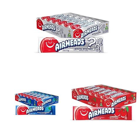 Airheads Candy Individually Wrapped Full Size Bars White Mystery With Individually Wrapped