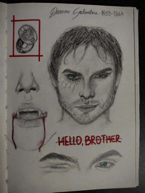 The Vampire Diares Sketchbook Drawing Damon Salvatore Sketch Book