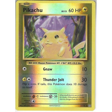 Pokemon Trading Card Game 35 108 Pikachu Reverse Holo XY 12