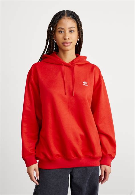 Adidas Originals Trefoil Hoodie Oversized Sweatshirt Better Scarlet