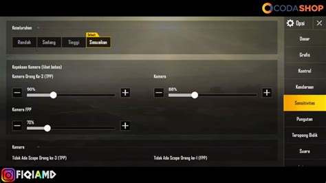 Inilah Setting Sensitivitas Terbaik PUBG Mobile Dari Fiqi AMD