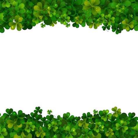 Premium Vector Saint Patricks Day Frame Realistic Shamrock Leaves