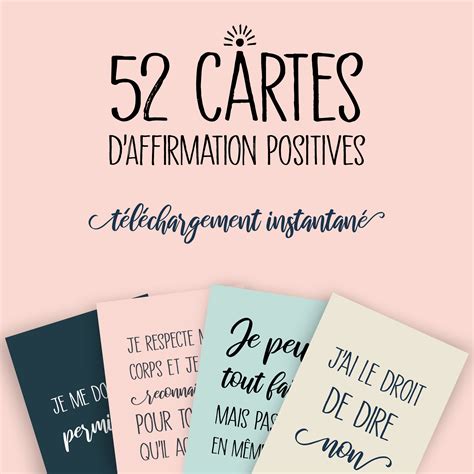 52 Affirmation Cards In French Printable Deck Weekly Etsy