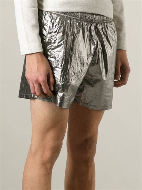 Our Legacy Metallic Deck Shorts In Metallic For Men Lyst