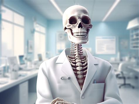 Free Photo Skeleton Working As Doctor