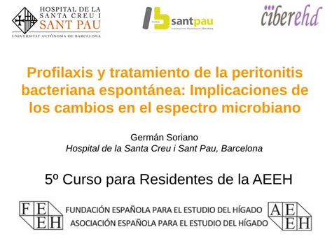 Pdf Profilaxis Y Tratamiento De La Peritonitis Bacteriana Aeeh Es