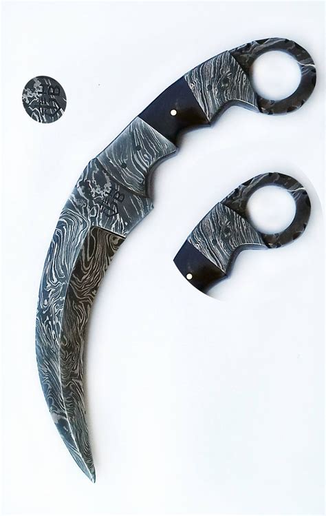 100 Handmade Beautiful Damascus Steel Karambit With Beautiful Etsy