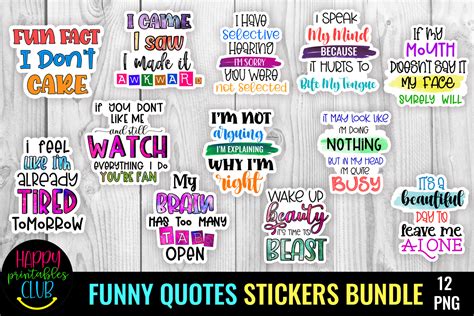 Stickers Paper And Party Supplies Funny Quote Sticker Bundle Paper Etna