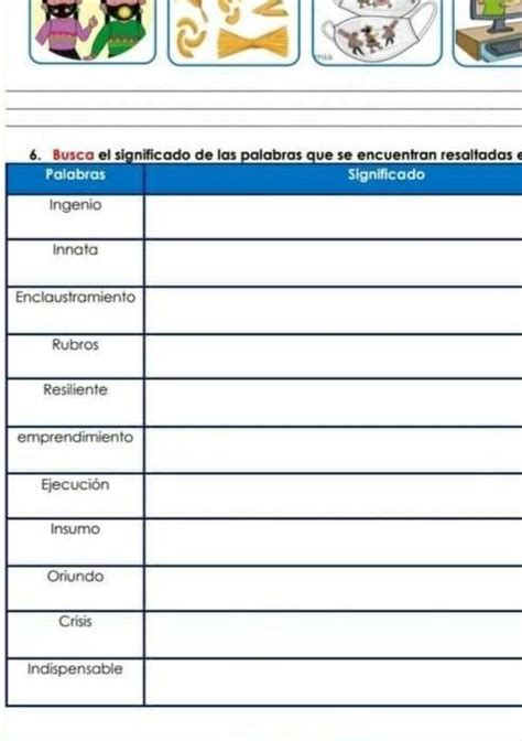 Busca El Significado De Las Palabras Que Se Encuentran Resaltadas En