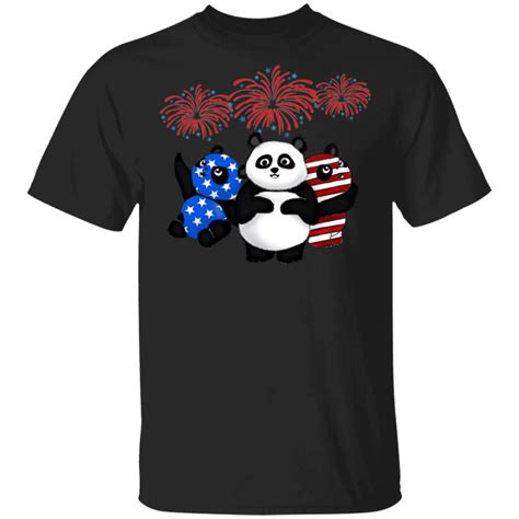 Three Pandas American Flag Color Shirt Patriotic Fourth Of July T F