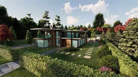 3D Villa With Garden 2 3D model | CGTrader