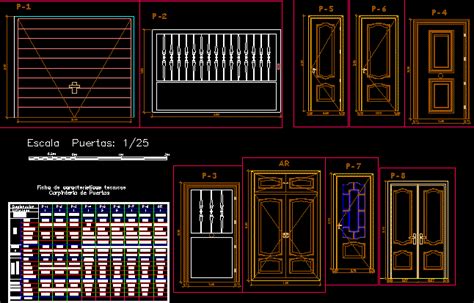 Puertas Madera Aberturas En Autocad Librer A Cad