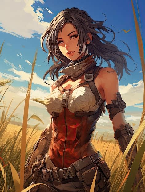 Premium AI Image | Anime female character warrior close up