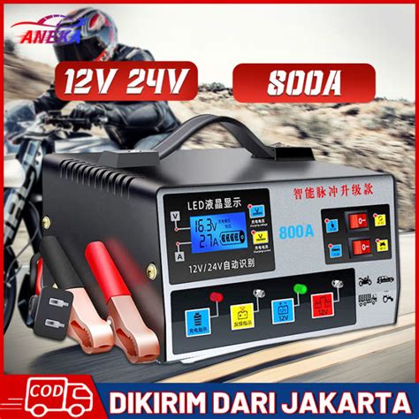 Charger Aki Motor Dan Mobil Otomatis Accu Kering Dan Basah Lead Acid