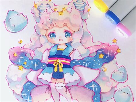 Draw Cute and Dreamy Anime Characters with Markers by Anzy