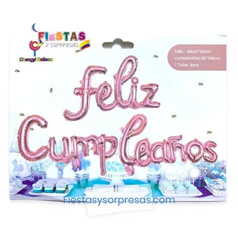 Paquete De Globos De Letras Feliz Cumpleanos Cursivo Paquete