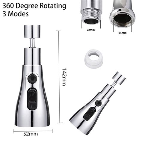 360 Rotação Universal Torneira Aerador Extensor De Modo De 3