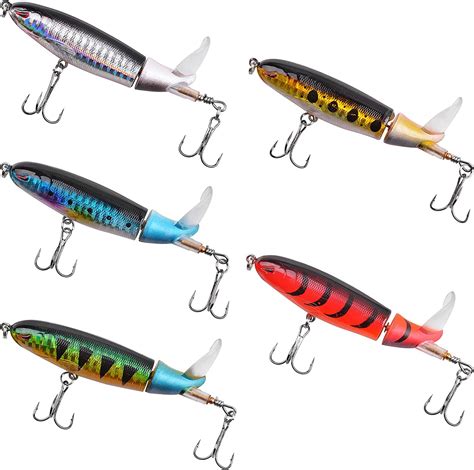 Topwater Fishing Lures Bass Crankbaits With Floating Rotating Tail