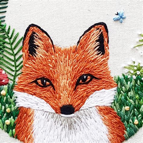 Little Fox Embroidery Pattern Pdf Jessica Long Embroidery