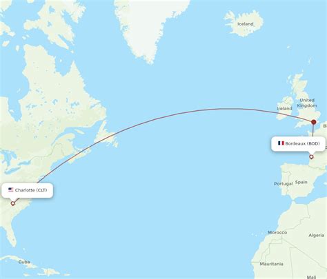 All Flight Routes From Bordeaux To Charlotte Bod To Clt Flight Routes