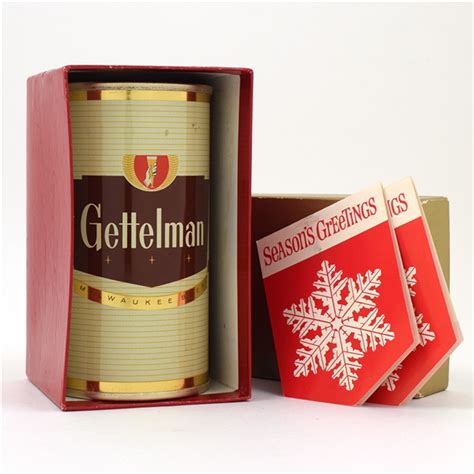 Lot Detail Gettelman Beer Bank Lid Flat Top Complete Holiday Gift