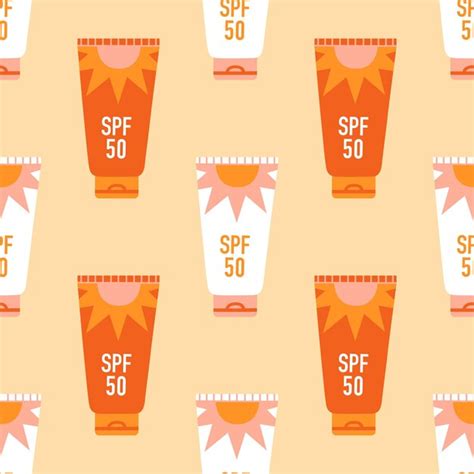 Premium Vector Sunscreen Cosmetics Seamless Pattern Spf Tubes Vector