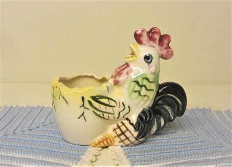 Japan Rooster Egg Cup 60s Ceramic Eggcup Vintage Rooster Figurine Farmhouse Decor Etsy