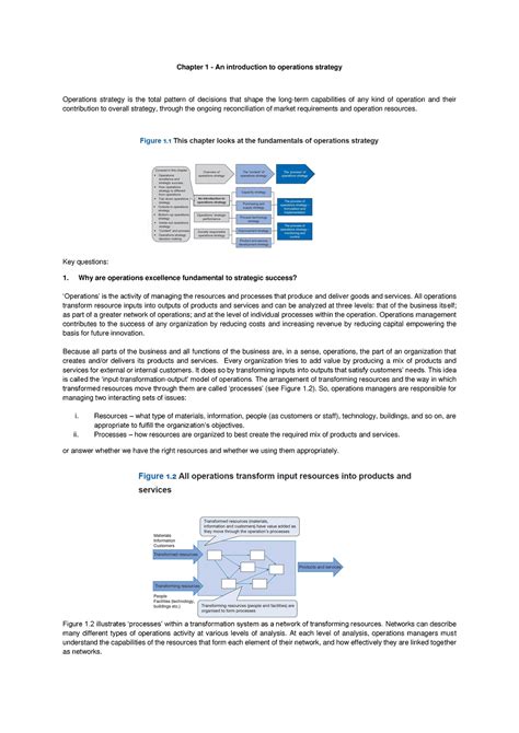 Nigel Slack S Operations Strategy Chapter 1 Lecture Notes Chapter 1