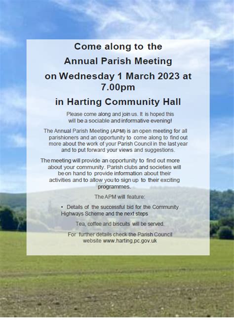 Annual Parish Meeting 1 March 2023 Harting Parish Council