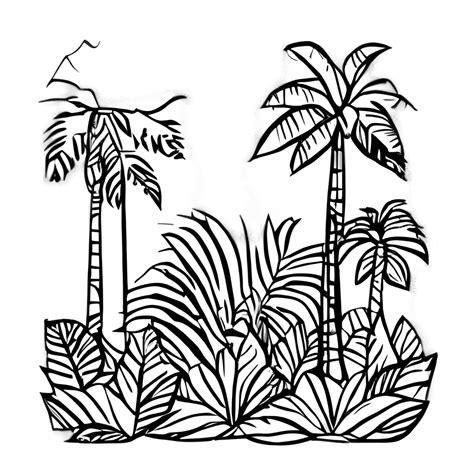 Jungle Trees Coloring Pages