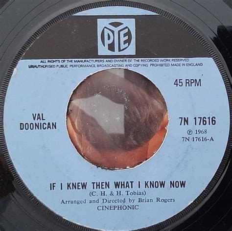 Val Doonican If I Knew Then What I Know Now Large Hole Vinyl